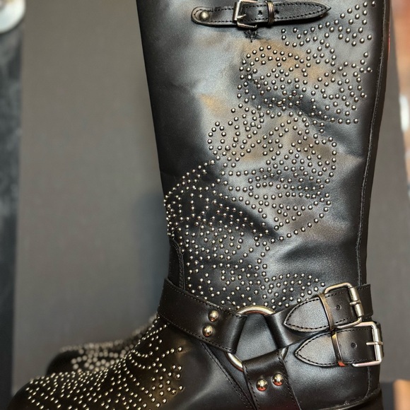 Steve Madden Shoes - Steve Madden Black Studded Moto Boots NWT